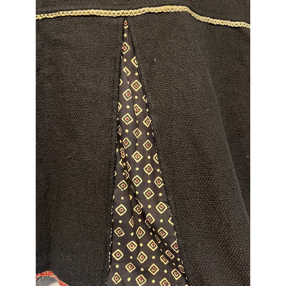 Flashback Folk Patchwork Jacket M, Black Red Boho… - image 7